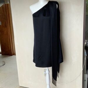 Ramy Elegant Black One-Shoulder Dress